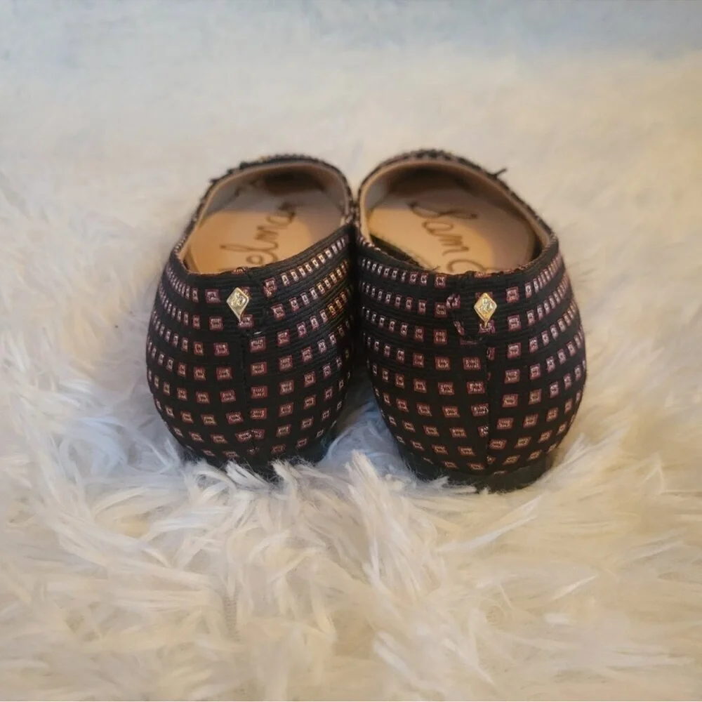 Sam Edelman Rafaella Beaded Leather Black and Gold Embellished Flats - Picture 3 of 12